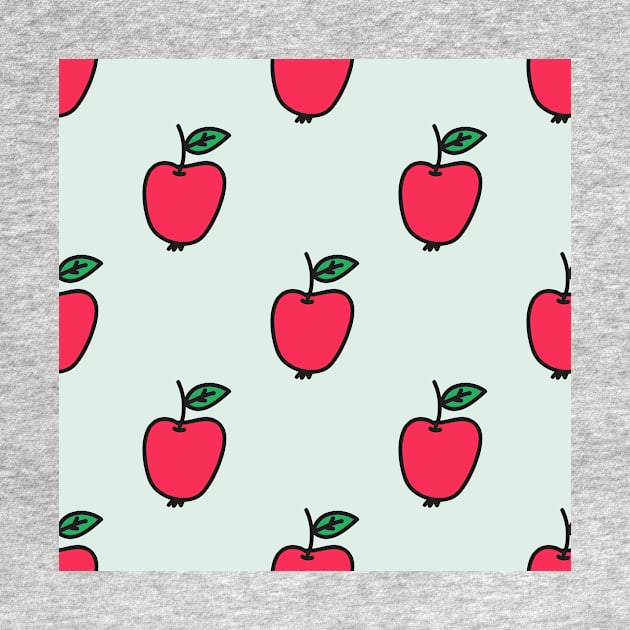 Cute pattern with red apples by runlenarun